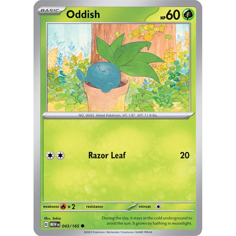 Oddish 043/165 Pokemon 151 (MEW) Trading Card Common
