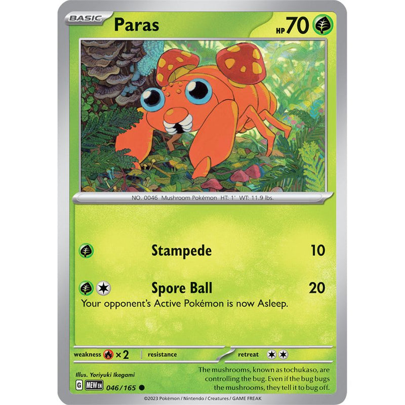 Paras 046/165 Pokemon 151 (MEW) Trading Card Common