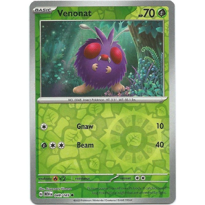 Venonat (Reverse Holo) 048/165 Pokemon 151 (MEW) Trading Card Common