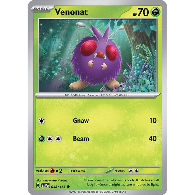 Venonat 048/165 Pokemon 151 (MEW) Trading Card Common