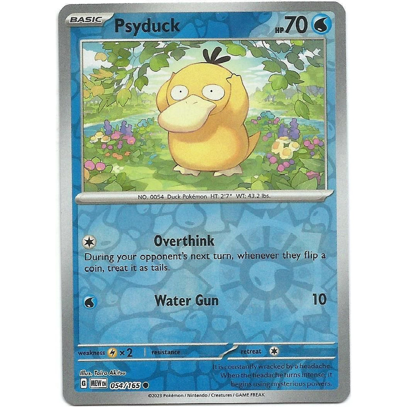 Psyduck (Reverse Holo) 054/165 Pokemon 151 (MEW) Trading Card Common