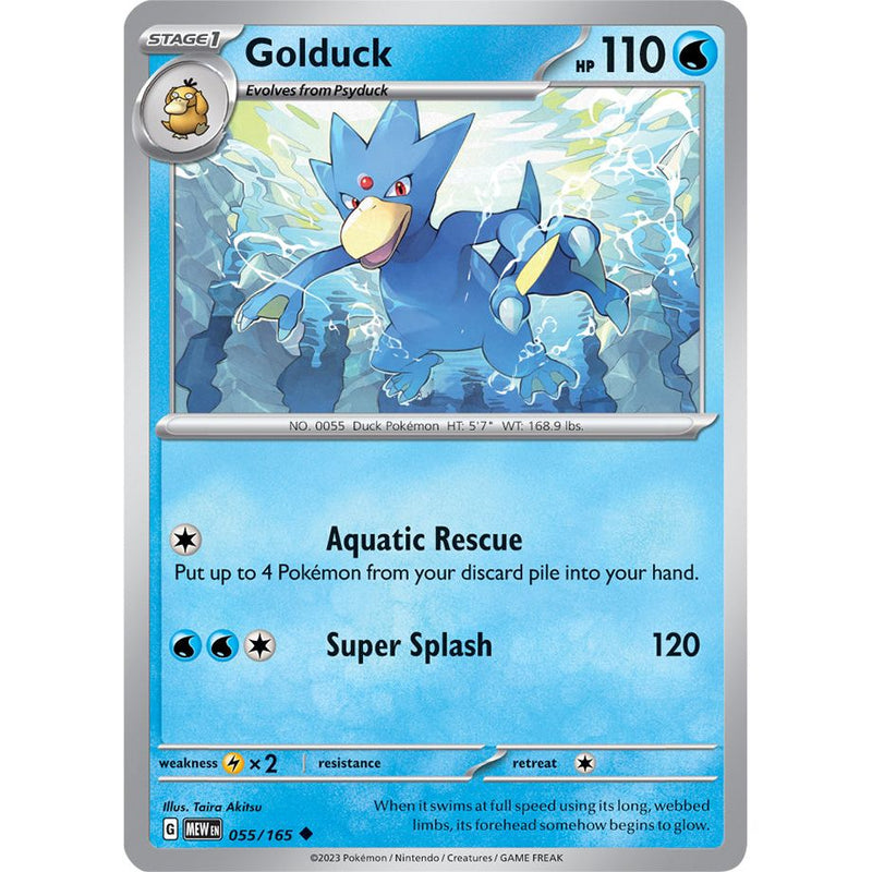 Golduck 055/165 Pokemon 151 (MEW) Trading Card Uncommon