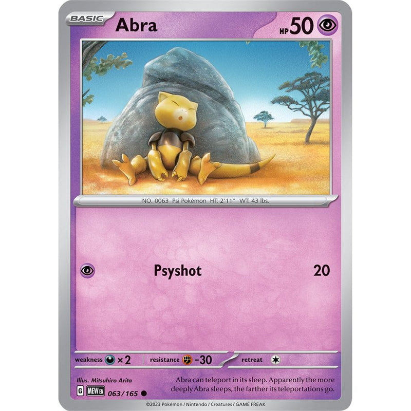 Abra 063/165 Pokemon 151 (MEW) Trading Card Common