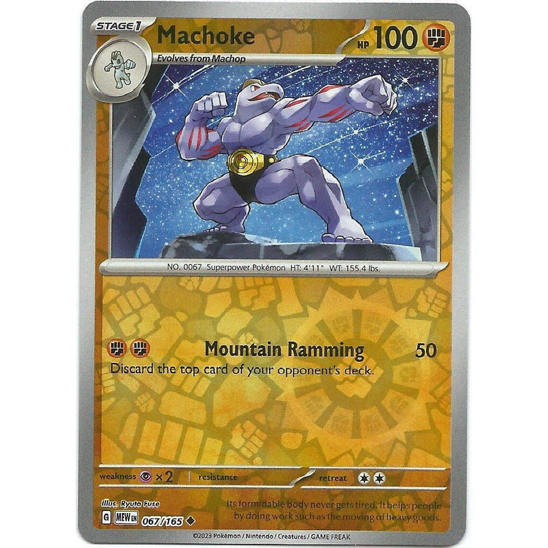 Machoke (Reverse Holo) 067/165 Pokemon 151 (MEW) Trading Card Uncommon