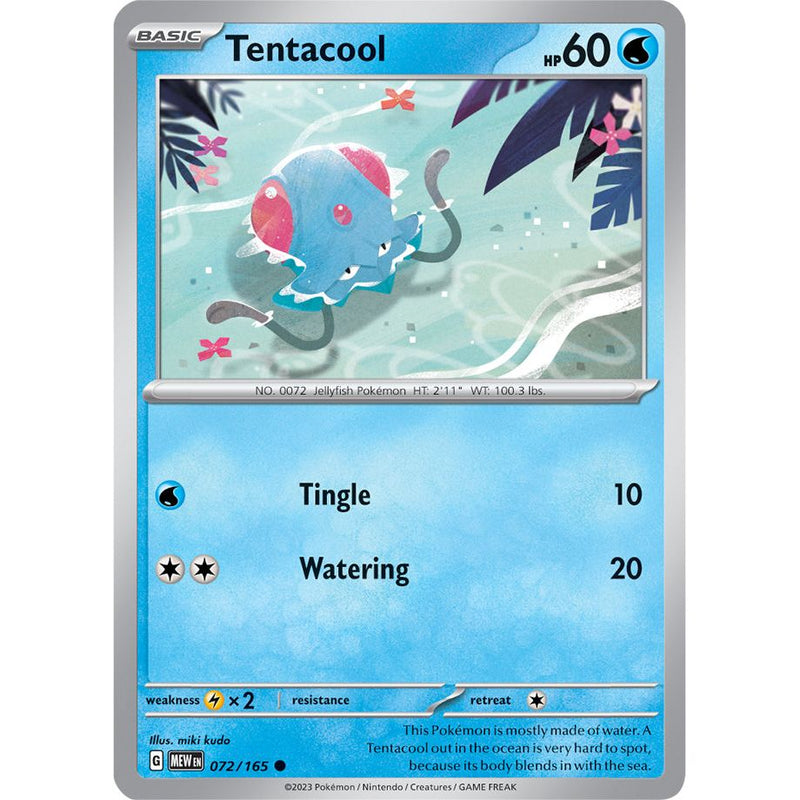Tentacool 072/165 Pokemon 151 (MEW) Trading Card Common