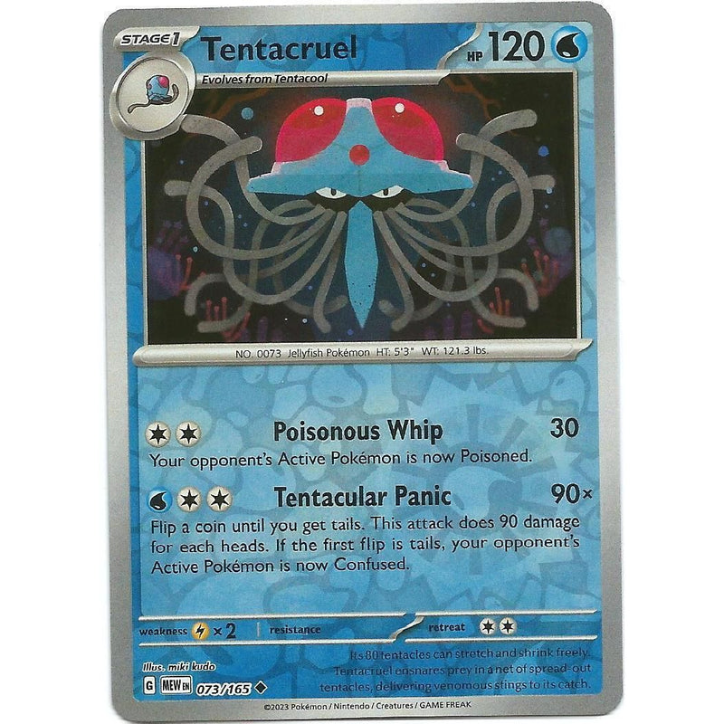 Tentacruel (Reverse Holo) 073/165 Pokemon 151 (MEW) Trading Card Uncommon
