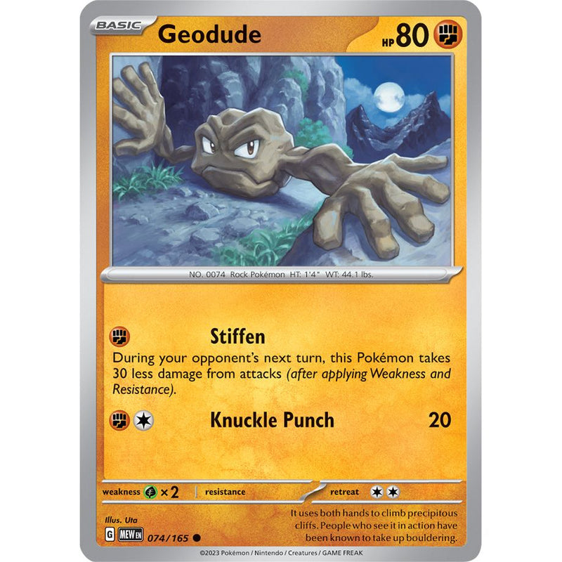 Geodude 074/165 Pokemon 151 (MEW) Trading Card Common