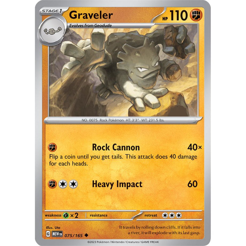 Graveler 075/165 Pokemon 151 (MEW) Trading Card Uncommon