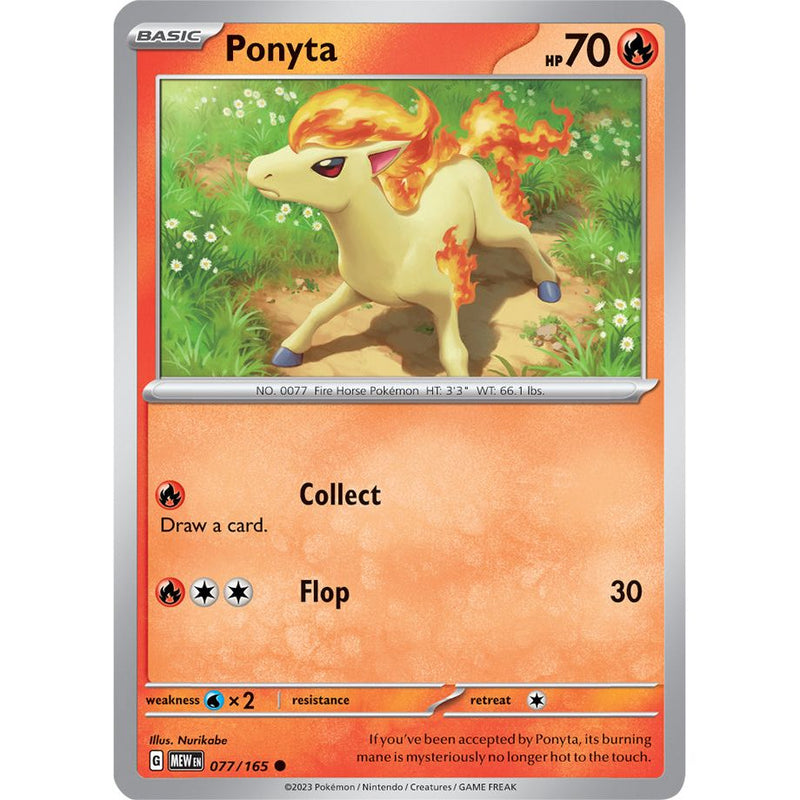 Ponyta 077/165 Pokemon 151 (MEW) Trading Card Common