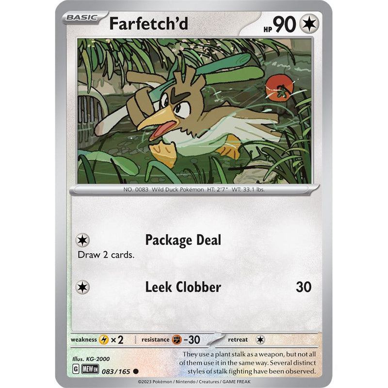Farfetch'd 083/165 Pokemon 151 (MEW) Trading Card Common