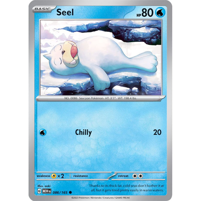 Seel 086/165 Pokemon 151 (MEW) Trading Card Common
