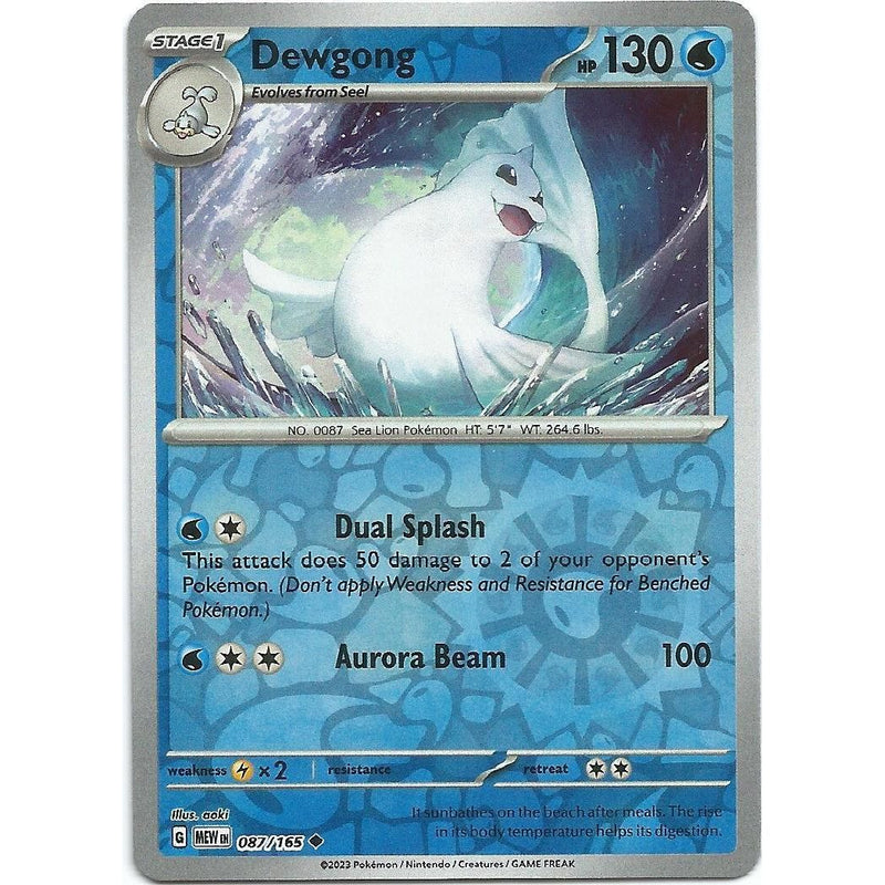 Dewgong (Reverse Holo) 087/165 Pokemon 151 (MEW) Trading Card Uncommon