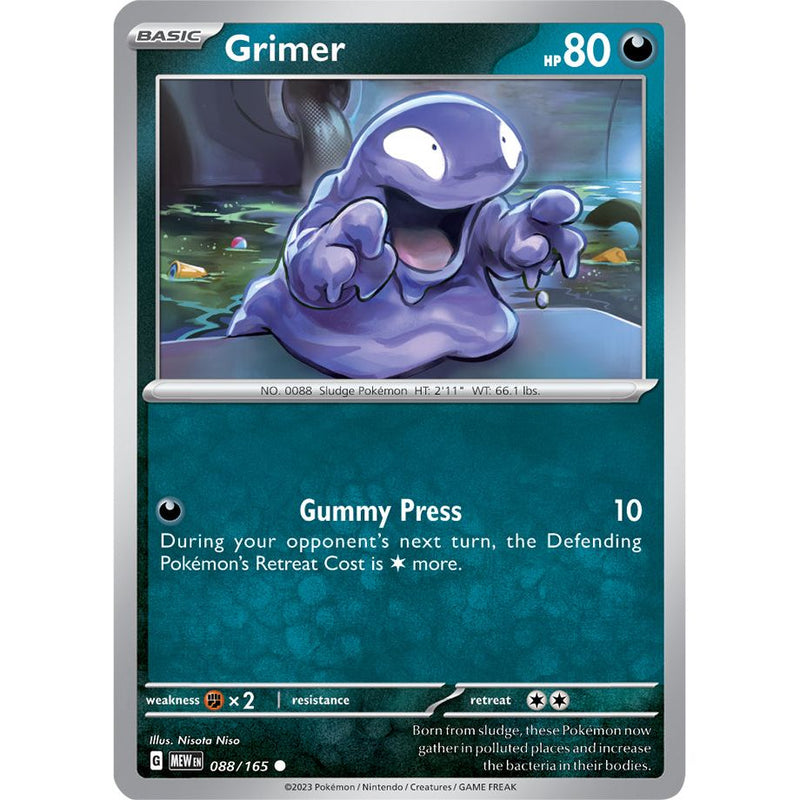 Grimer 088/165 Pokemon 151 (MEW) Trading Card Common