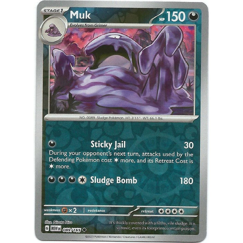 Muk (Reverse Holo) 089/165 Pokemon 151 (MEW) Trading Card Uncommon