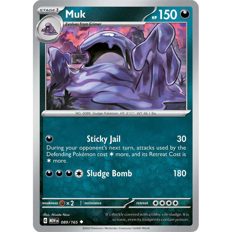 Muk 089/165 Pokemon 151 (MEW) Trading Card Uncommon