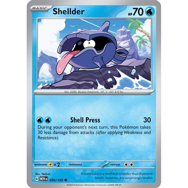 Shellder 090/165 Pokemon 151 (MEW) Trading Card Common