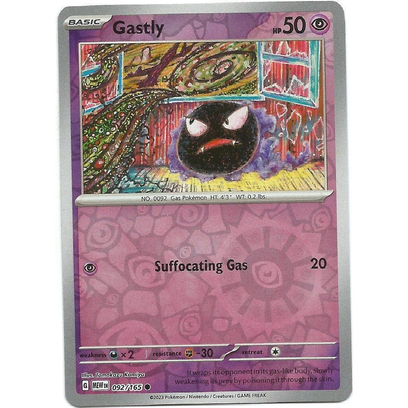 Gastly (Reverse Holo) 092/165 Pokemon 151 (MEW) Trading Card Common