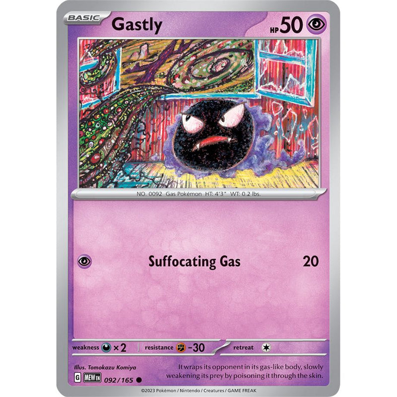 Gastly 092/165 Pokemon 151 (MEW) Trading Card Common