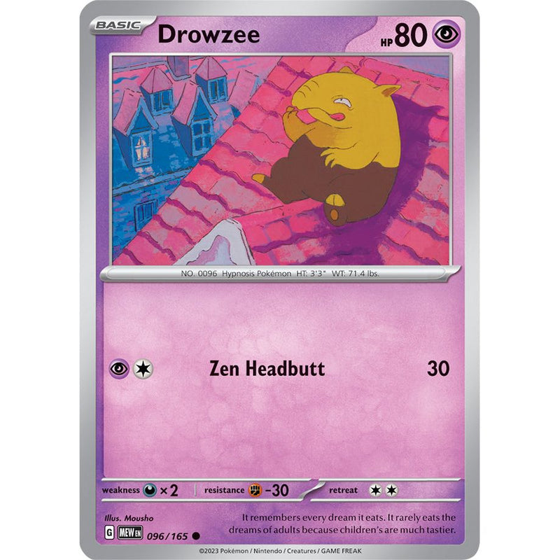 Drowzee 096/165 Pokemon 151 (MEW) Trading Card Common