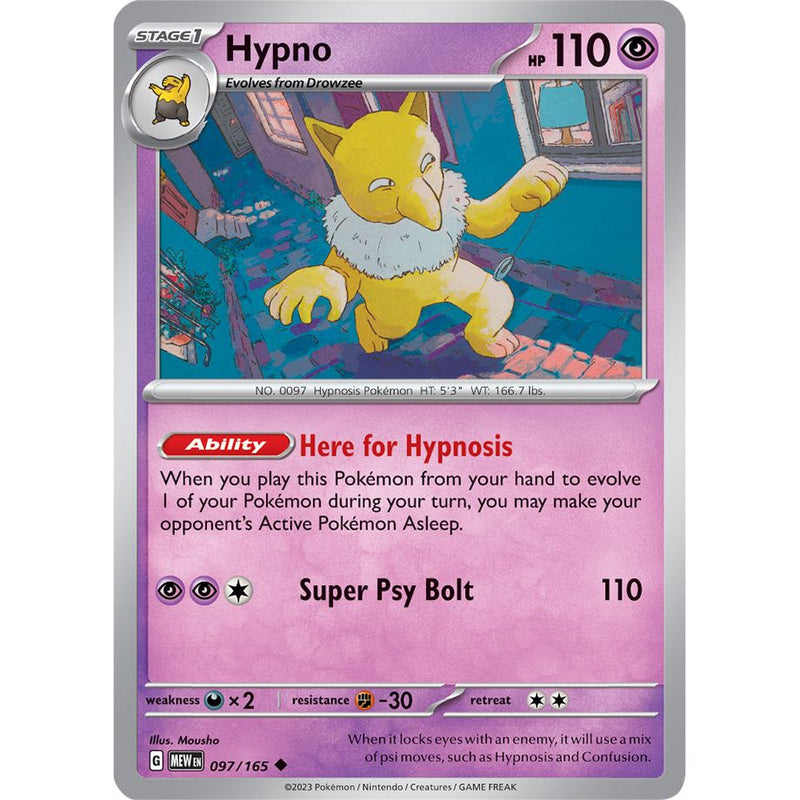 Hypno 097/165 Pokemon 151 (MEW) Trading Card Uncommon