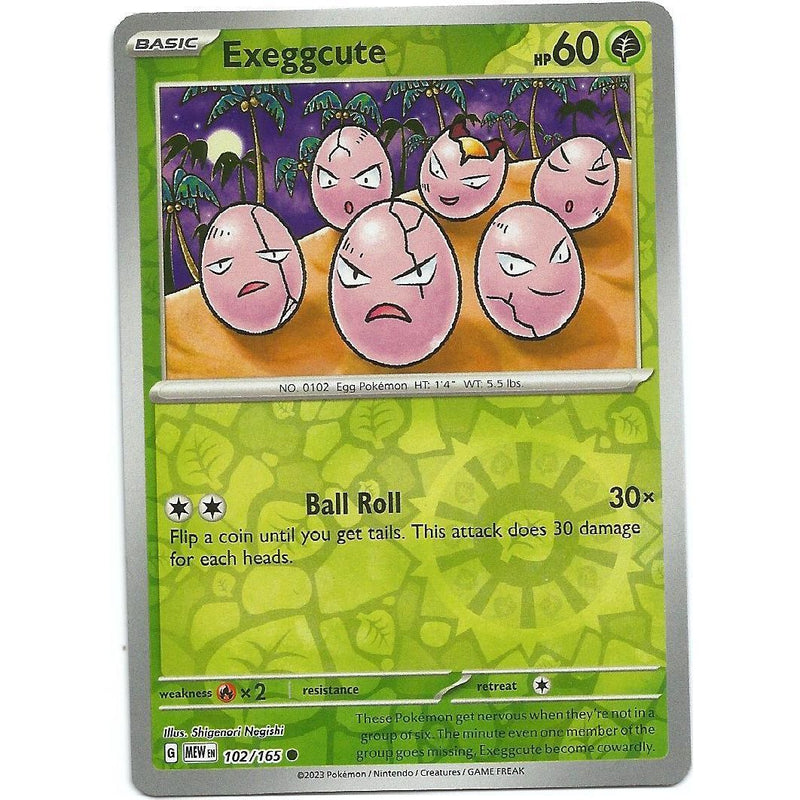 Exeggcute (Reverse Holo) 102/165 Pokemon 151 (MEW) Trading Card Common