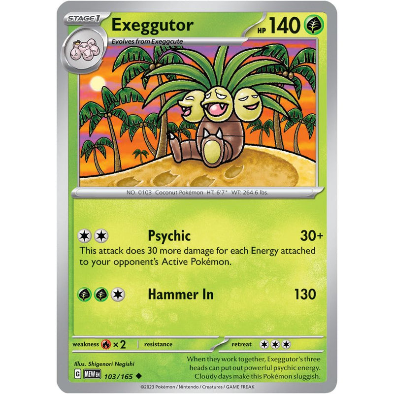 Exeggutor 103/165 Pokemon 151 (MEW) Trading Card Uncommon