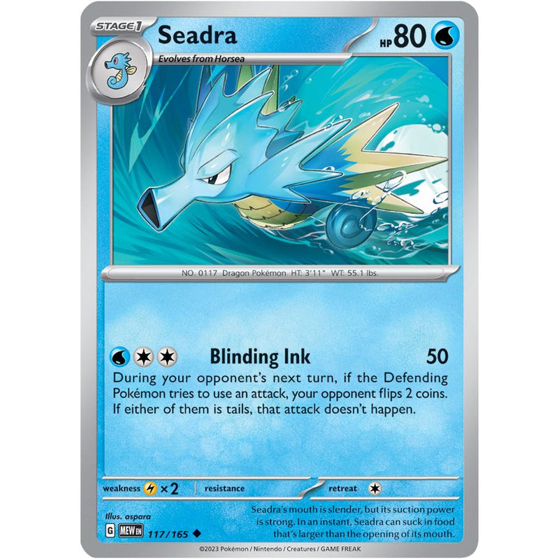 Seadra 117/165 Pokemon 151 (MEW) Trading Card Uncommon