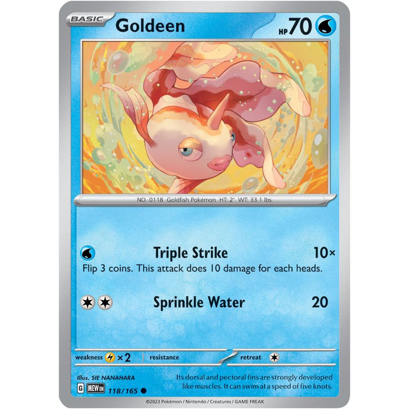 Goldeen 118/165 Pokemon 151 (MEW) Trading Card Common