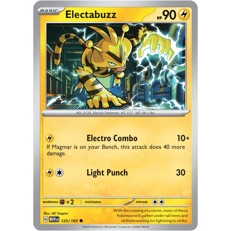 Electabuzz 125/165 Pokemon 151 (MEW) Trading Card Common