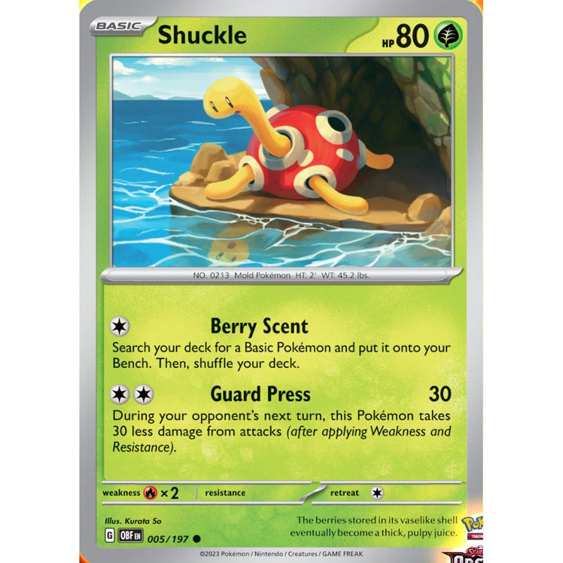 Shuckle 005/197 Pokemon Obsidian Flames (OBF EN) Trading Card Common