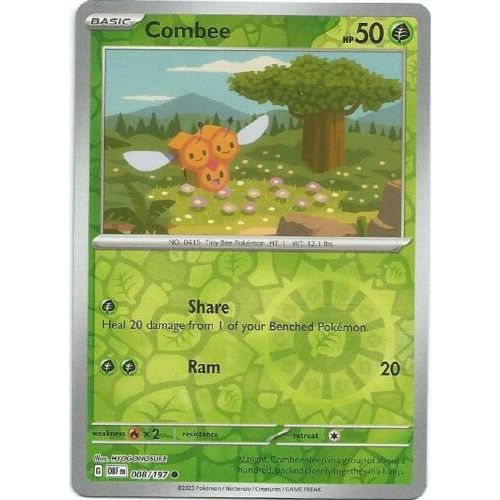 Combee (Reverse Holo) 008/197 Pokemon Obsidian Flames (OBF EN) Trading Card Common