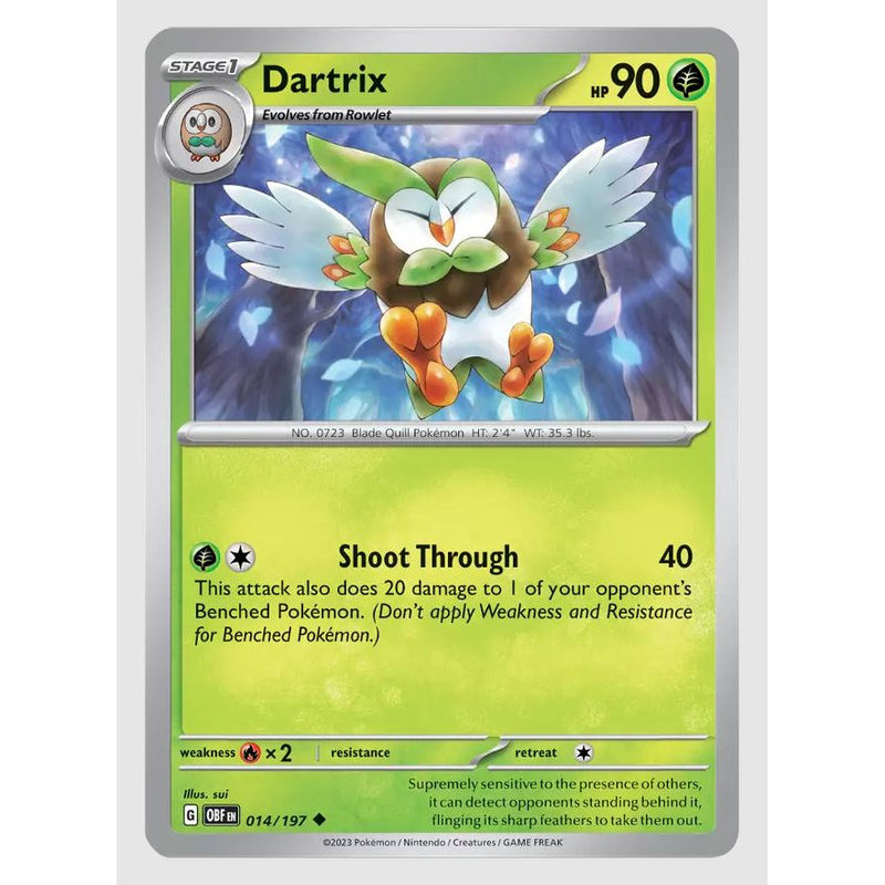 Dartrix 014/197 Pokemon Obsidian Flames (OBF EN) Trading Card Uncommon