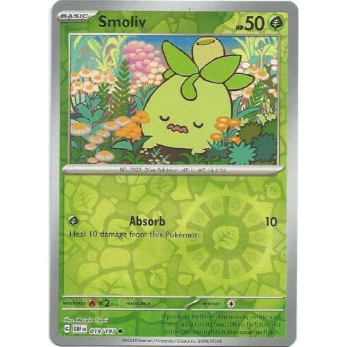 Smoliv (Reverse Holo) 019/197 Pokemon Obsidian Flames (OBF EN) Trading Card Common