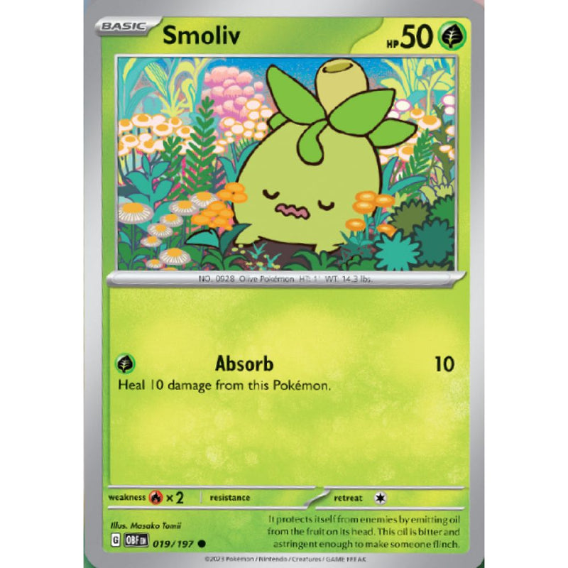 Smoliv 019/197 Pokemon Obsidian Flames (OBF EN) Trading Card Common