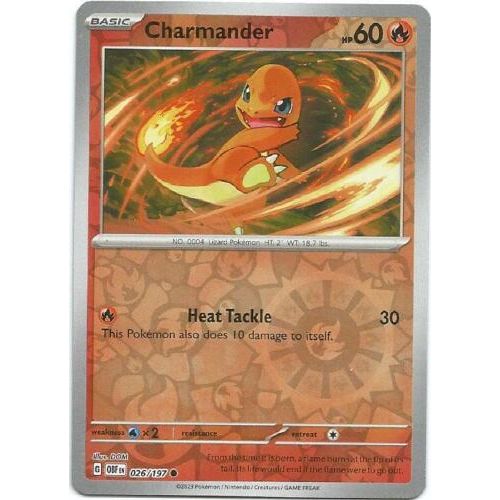 Charmander (Reverse Holo) 026/197 Pokemon Obsidian Flames (OBF EN) Trading Card Common