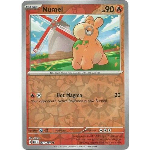Numel (Reverse Holo) 031/197 Pokemon Obsidian Flames (OBF EN) Trading Card Common