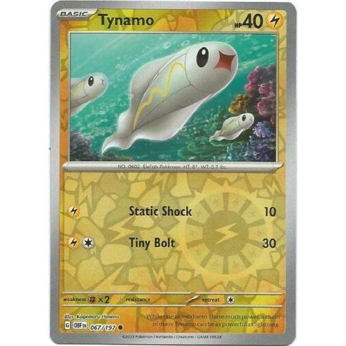 Tynamo (Reverse Holo) 067/197 Pokemon Obsidian Flames (OBF EN) Trading Card Common
