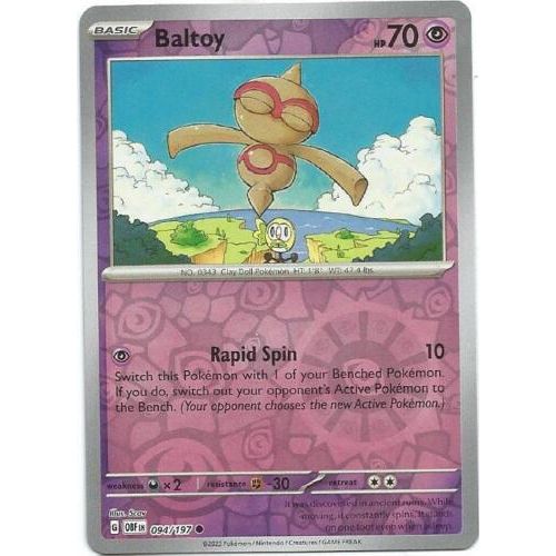 Baltoy (Reverse Holo) 094/197 Pokemon Obsidian Flames (OBF EN) Trading Card Common