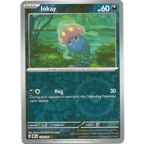 Inkay (Reverse Holo) 137/197 Pokemon Obsidian Flames (OBF EN) Trading Card Common