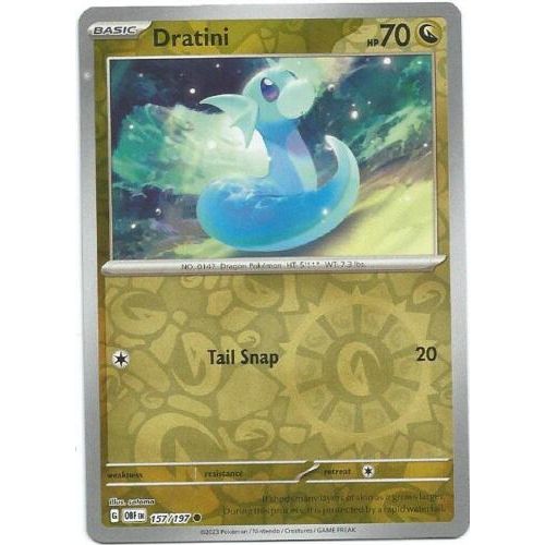 Dratini (Reverse Holo) 157/197 Pokemon Obsidian Flames (OBF EN) Trading Card Common