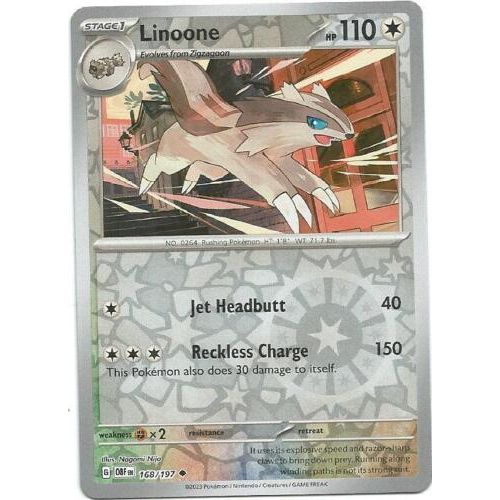 Linoone (Reverse Holo) 168/197 Pokemon Obsidian Flames (OBF EN) Trading Card Uncommon