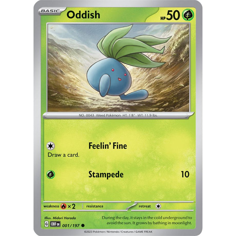Oddish 001/197 Pokemon Obsidian Flames (OBF EN) Trading Card Common