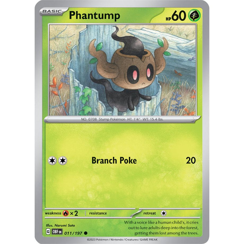 Phantump 011/197 Pokemon Obsidian Flames (OBF EN) Trading Card Common