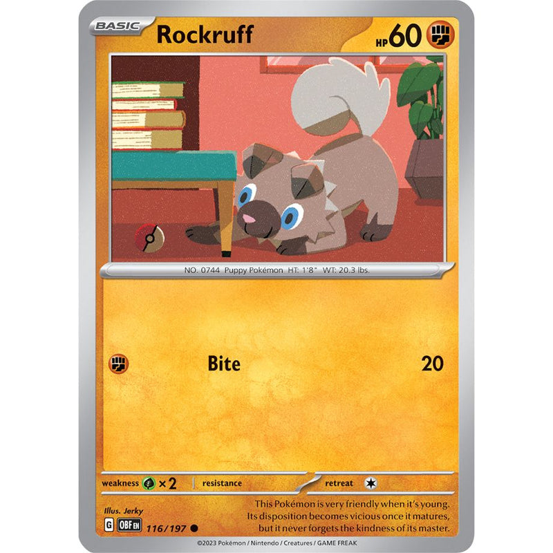 Rockruff 116/197 Pokemon Obsidian Flames (OBF EN) Trading Card Common