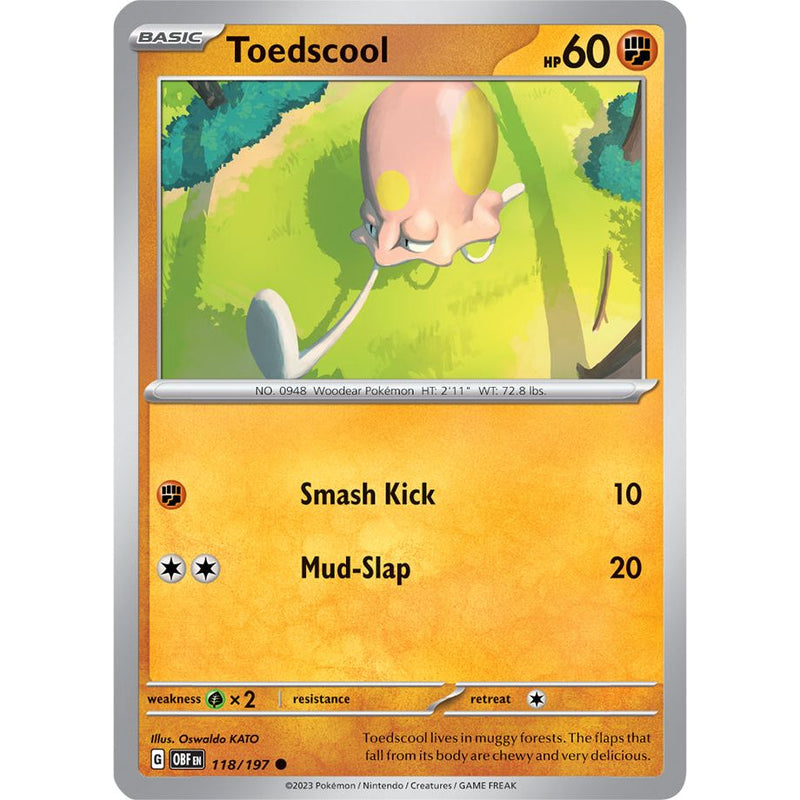 Toedscool 118/197 Pokemon Obsidian Flames (OBF EN) Trading Card Common