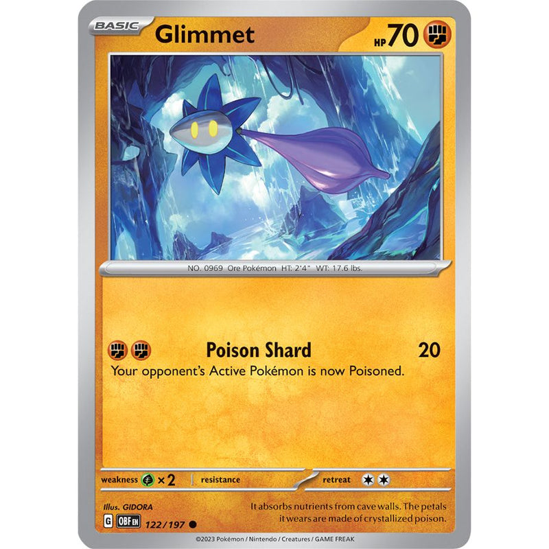 Glimmet 122/197 Pokemon Obsidian Flames (OBF EN) Trading Card Common