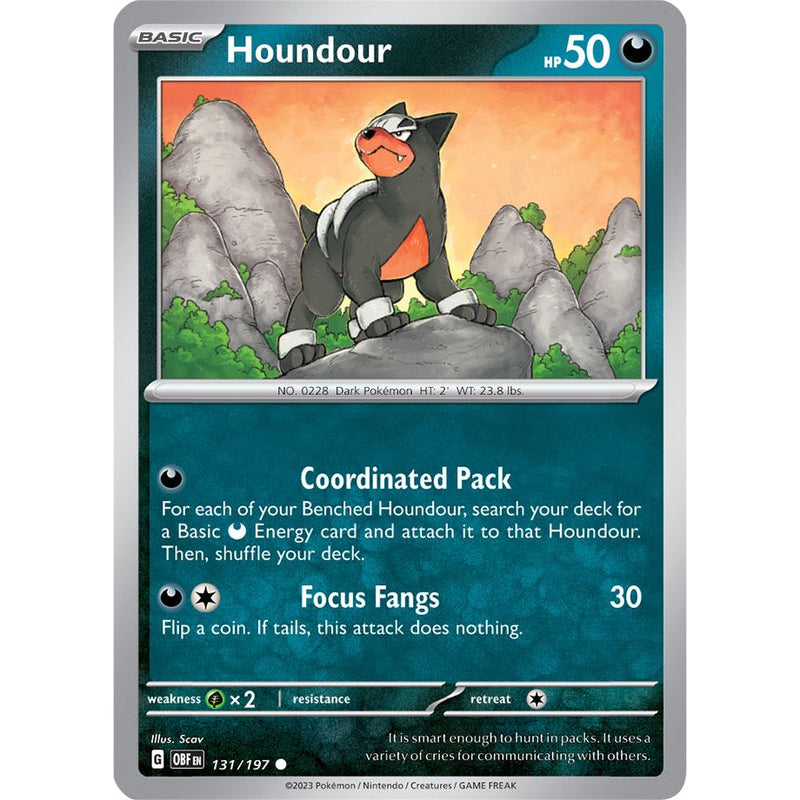 Houndour 131/197 Pokemon Obsidian Flames (OBF EN) Trading Card Common