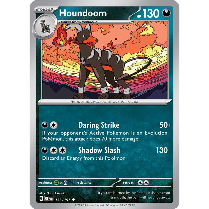 Houndoom 133/197 Pokemon Obsidian Flames (OBF EN) Trading Card Uncommon