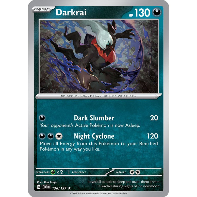 Darkrai 136/197 Pokemon Obsidian Flames (OBF EN) Trading Card Rare