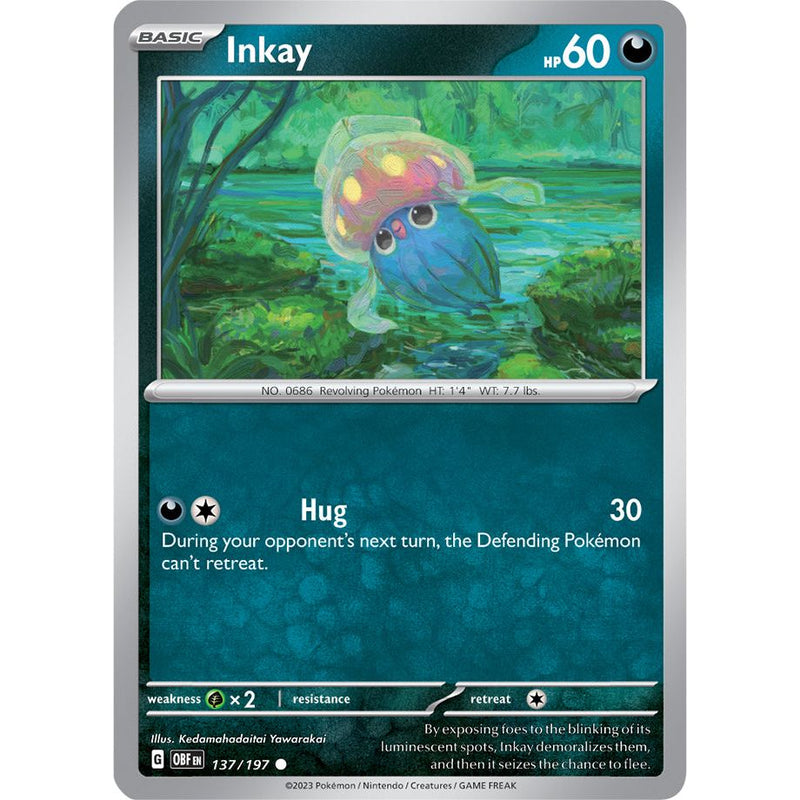 Inkay 137/197 Pokemon Obsidian Flames (OBF EN) Trading Card Common